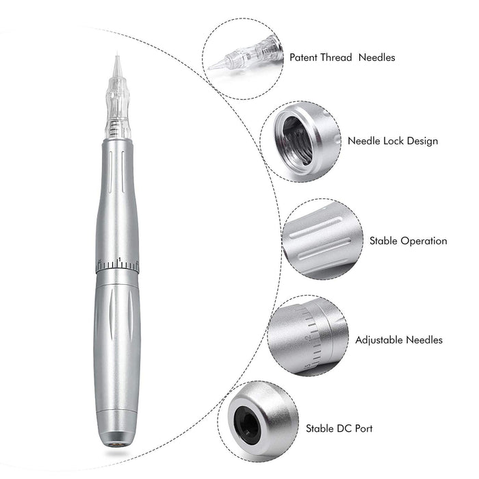 BIOMASER® Semi zestaw do makijażu permanentnego do brwi z 3 igłami do mikrobladingu