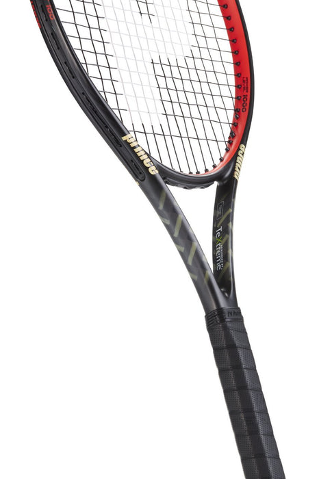 Prince TeXtreme2 Beast 100 rakieta tenisowa dla dorosłych, czarny/czerwony, waga: 300 g, uchwyt 1:4 1/8 cala
