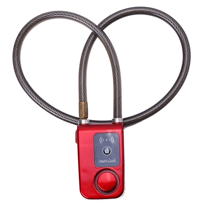 Inteligentne zapięcie rowerowe Bluetooth do roweru, zabezpieczenie przed kradzieżą, 110 dB, alarm wodoszczelny, blokada do smartfonów z systemem iOS i Android (kolor czerwony)