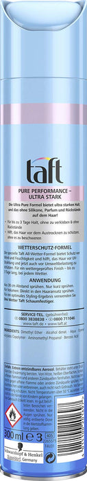 Schwarzkopf 3 Wetter Taft lakier do włosów 300 ml Ultra Pure, 1 opakowanie (1 x 300 ml)