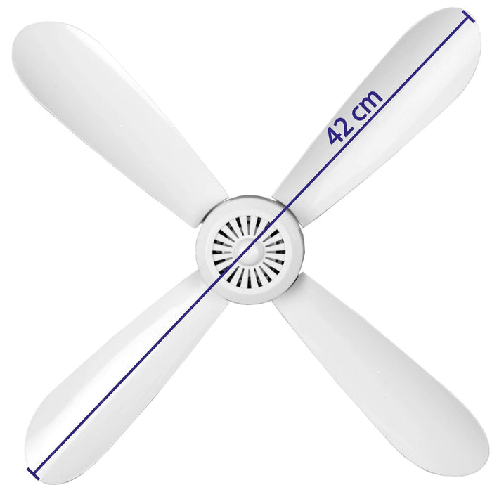 Przenośny wentylator sufitowy z wtyczką i przełącznikiem, 220 V-240 V/5 W, Ø 40 cm, mobilny wentylator z zawieszką, energooszczędny, biały
