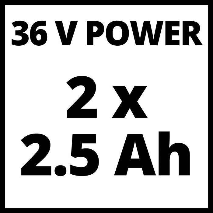 Einhell Kosiarka akumulatorowa GE-CM 36/33 Li Kit Power X-Change (Li-ion, 36 V, do 250 m², szerokość koszenia 33 cm, 5-stopniowa regulacja wysokości koszenia, w tym 2 akumulatory 2,5 Ah + 2 ładowarki)