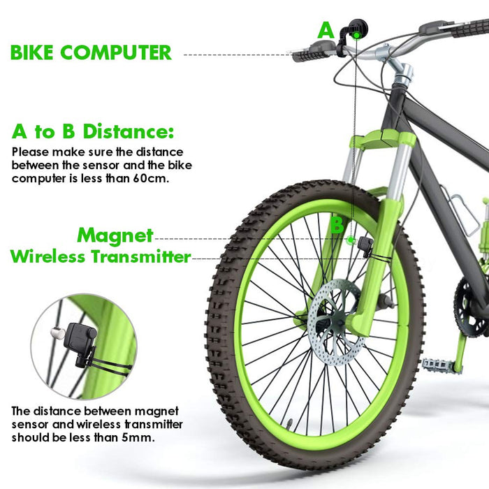 Bezprzewodowy komputer rowerowy, wodoszczelny, tachometr rowerowy z 3 podświetleniem, automatyczne budzenie, bezprzewodowy komputer rowerowy LCD, komputer rowerowy dla dzieci i dorosłych