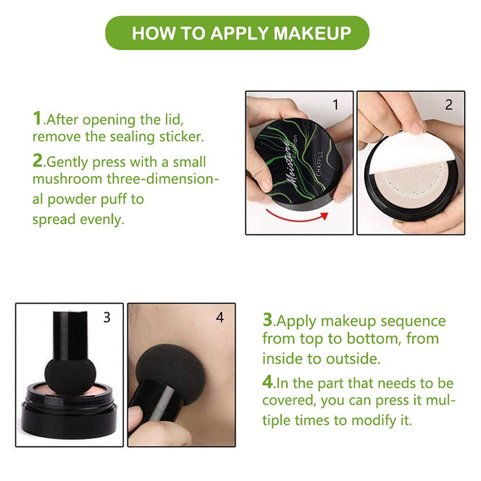 Poduszka Grzyb CC Krem, Głowa Grzyba Poduszka Powietrzna BB Kremowy, CC Krem, Korektor Trwały Nude Makijaż Nawilżający Rozjaśniający (Naturalny)