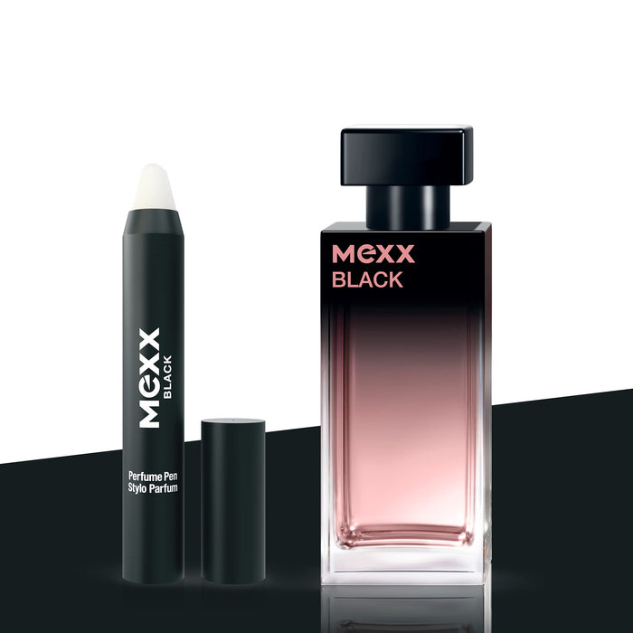 Mexx Black Woman perfumy na wynos, kwiatowo-owocowy zapach damski, sztyft perfumowany o kremowej teksturze, idealny w podróży, 3 g