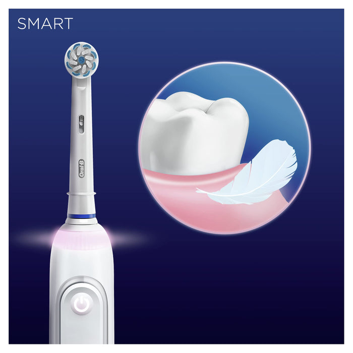 Oral-B Smart Sensitive Szczoteczka Elektryczna, z Technologią Braun i Etui Podróżnym, Biała