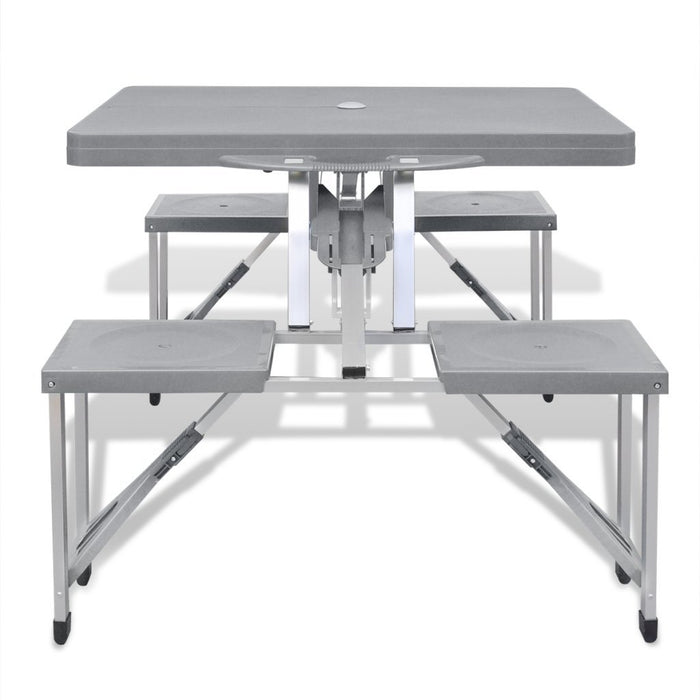 vidaXL Zestaw kempingowy stół+krzesła aluminium kolor szary