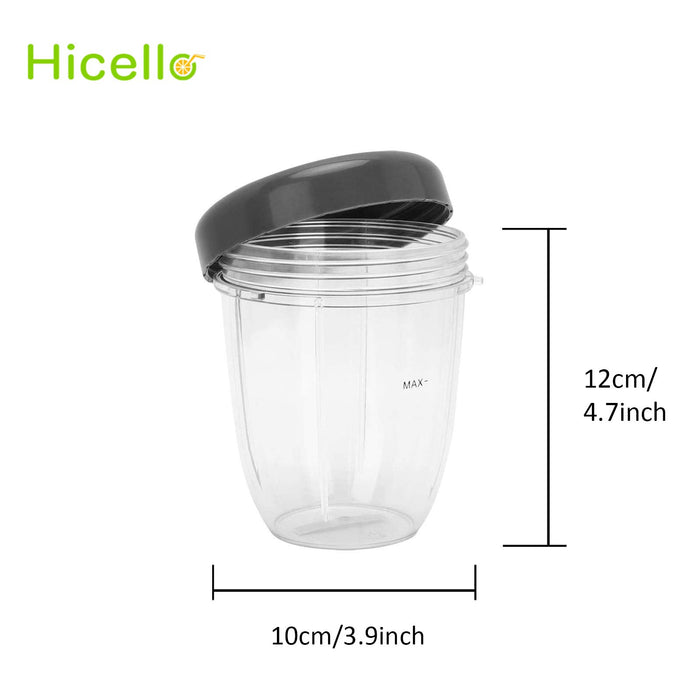 Hicello 500 ml kubek z pokrywką części zamienne do Nutribullet 600 W/900 W blender akcesoria do sokowirówki, 2 sztuki