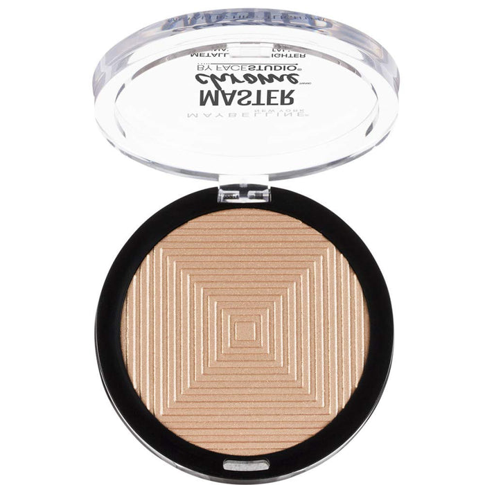 Maybelline New York Master Chrome Metaliczny rozświetlacz do twarzy naturalny efekt, kompaktowe opakowanie, 100 Molten Gold, 8g