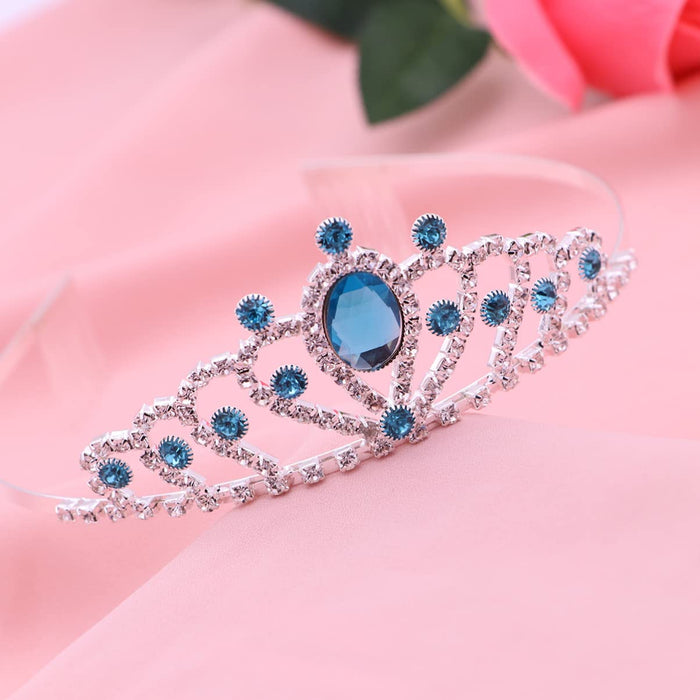 HEALLILY Dzieci Dziewczyny Korona Hearts Tiara Urodziny Elegancka Księżniczka Korona Jewelries Akcesoria Do Włosów Dla Gilrs (Niebieski)