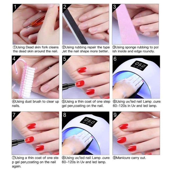 MSLing 5 szt. długopisów do paznokci 5 ml zestaw żelowych lakierów do paznokci 3 w 1 zestaw do malowania paznokci długopis do zdobienia paznokci DIY narzędzia do zdobienia paznokci