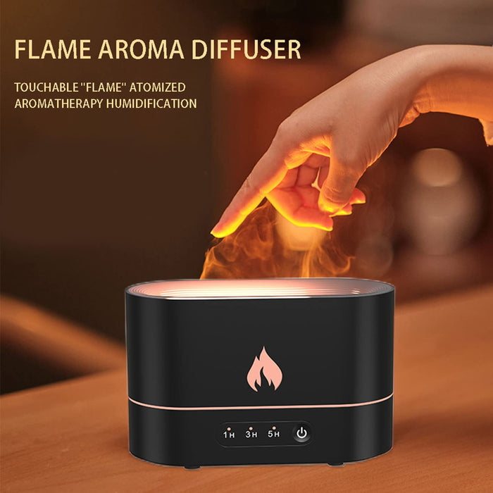 YUXUE Dyfuzor olejków eterycznych, nawilżacz do aromaterapii, 180 ml, symulacja płomienia, nawilżacz powietrza, dyfuzor aromatów, atomizer do domu, biura, klimatyzowana sypialnia, pokój spa