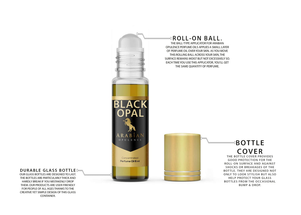 FR49 BLACK OPAL olejek perfumowy dla kobiet. Butelka w rolce 6 ml/15 ml. Obuchód arabski. wanilia/kawa/słodki/ciepły pikantny/biały kwiatowy
