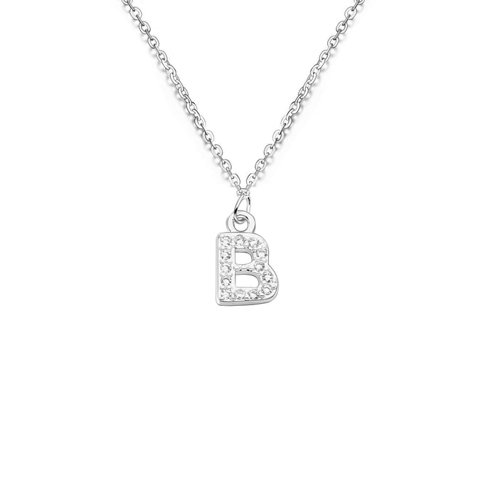 S925 srebro A-Z 26 inicjały kryształ wisiorek łańcuszek choker naszyjnik dla kobiet kobiet i dziewcząt