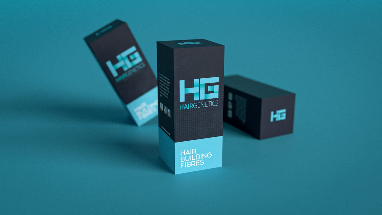 Hair Genetics® Advanced włókna keratynowe duże 22 g, naturalny gruby i strukturalny, profesjonalna jakość włókien, korektor wypadania włosów, dla mężczyzn i kobiet (ciemnobrązowy)