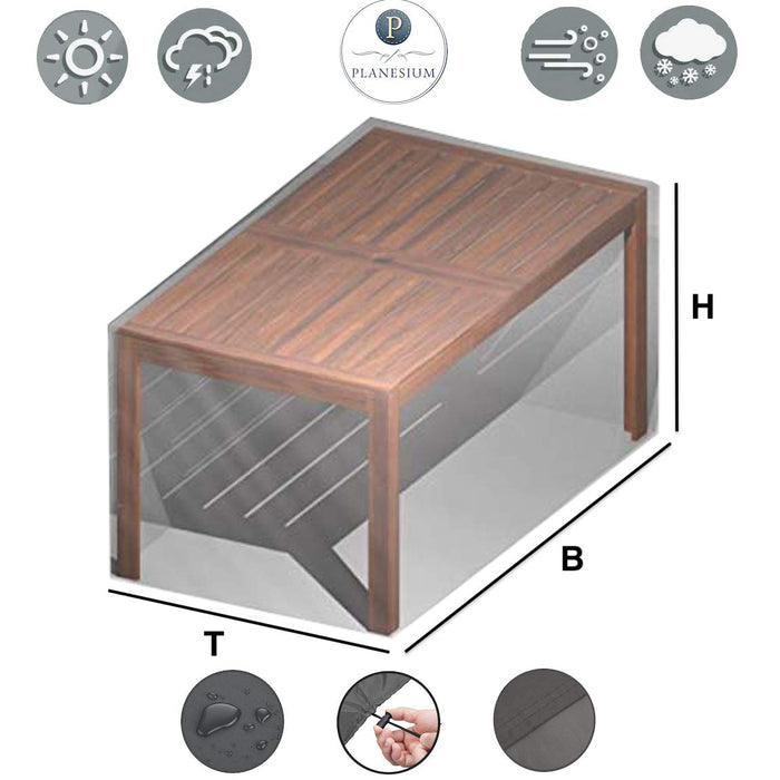 Planesium Premium pokrowiec ochronny na meble ogrodowe, pokrowiec na stół ogrodowy, wodoodporny, oddychający, odporny na rozerwanie, zestaw wypoczynkowy Lounge 575 g/metr bieżący szer. 225 cm x głęb. 105 cm x wys. 75 cm, brązowy