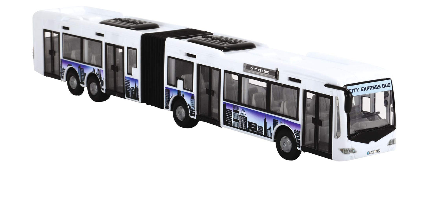 Dickie Toys 203748001 Duży Autobus miejski express, zabawkowy autokar z tarciem, drzwi otwierane, 2 wersje kolorystyczne, wybór koloru losowy czerwony lub niebieski, dla dzieci od 3 lat, 46 cm