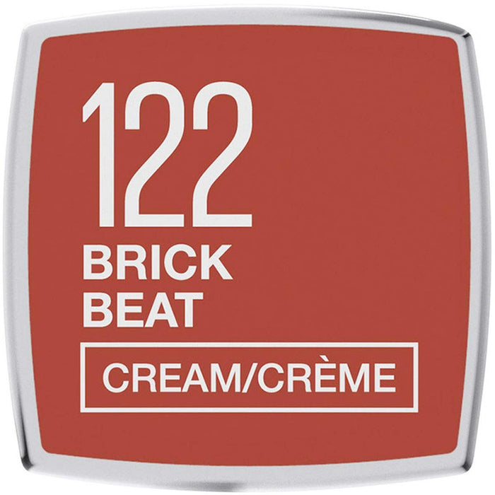 Maybelline New York Color Sensational the Creams, pielęgnująca pomadka do ust, wzbogacona masłem shea, wysoka siła krycia, nasycony i promienny kolor, nr 122 Brick Beat