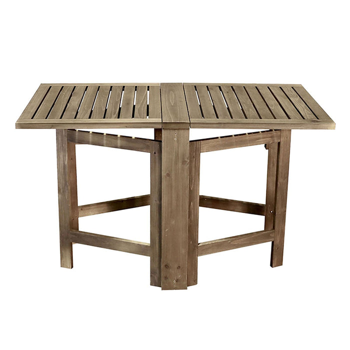 Składany stół tarasowy, wielofunkcyjny składany stolik pomocniczy, drewniany składany stolik pomocniczy, konstrukcja nośna z litego drewna, łatwy do złożenia, bardzo odpowiedni na podwórko/przednim ganku/balkon/tarasu.