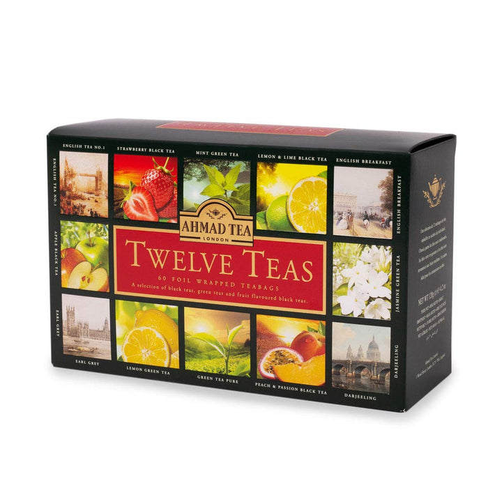 Ahmad Tea Twelve Teas Selection, 12 różnych rodzajów herbaty, 60 torebek herbaty czarnej i zielonej, 120 g