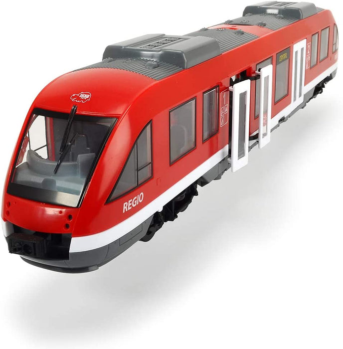 Dickie Toys 203748002 CITY Pociąg miejski wierna replika pełnowymiarowego pociągu, otwierane drzwi i dach, umeblowane wnętrze, skala: 1:43, długość: 45 cm, odpowiedni dla dzieci od 3 lat