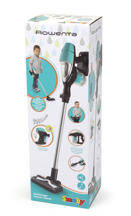 Smoby - Rowenta Air Force - odkurzacz z trzonkiem dla dzieci, wierny oryginałowi, odkurzacz 360°, odkurzacz do zabawy z lampą LED i dźwiękiem, dla dzieci od 3 lat