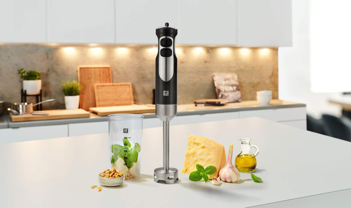 Zwilling 36420-011-0 Blender Ręczny, w Zestawie 600 Miarek, 550 W, Stal Nierdzewna 18/8, Stal Szlachetna / Czarny