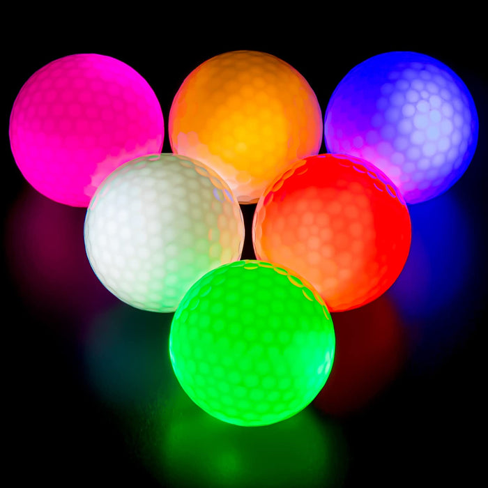 THIODOON Piłki golfowe LED kolorowe Light Up piłki golfowe świecą w ciemności, świecące w nocy, idealne do nocnego treningu i długich tras golfowych, różowe, czerwone, niebieskie, zielone, żółte, białe
