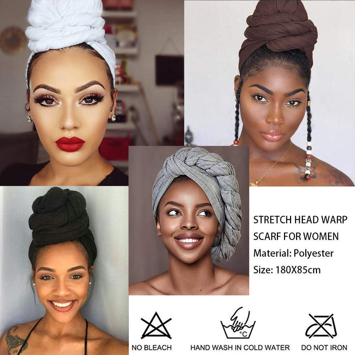 4 sztuki rozciągliwa koszulka turban opaska na głowę dzianinowe opaski na głowę miejskie włosy szalik jednolity kolor ultramiękki ekstra długa oddychająca opaska na głowę krawat dla kobiet