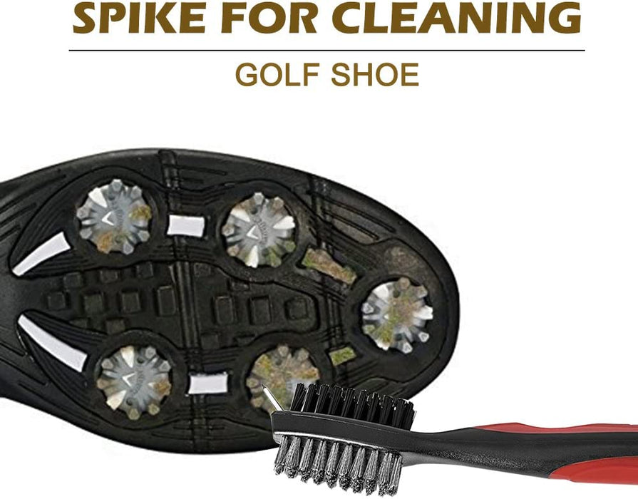 SENHAI 3 sztuki czyściki do rowków szczotek kija golfowego, metalowe i PP, narzędzie do czyszczenia kolców z wysuwanym karabińczykiem aluminiowym o długości 5 m, łatwe mocowanie do torby golfowej