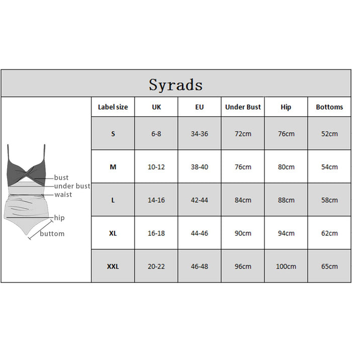 Syrads Damski jednoczęściowy strój kąpielowy z dekoltem w serek, spódnica z nadrukiem, strój kąpielowy z majtkami, kostium kąpielowy