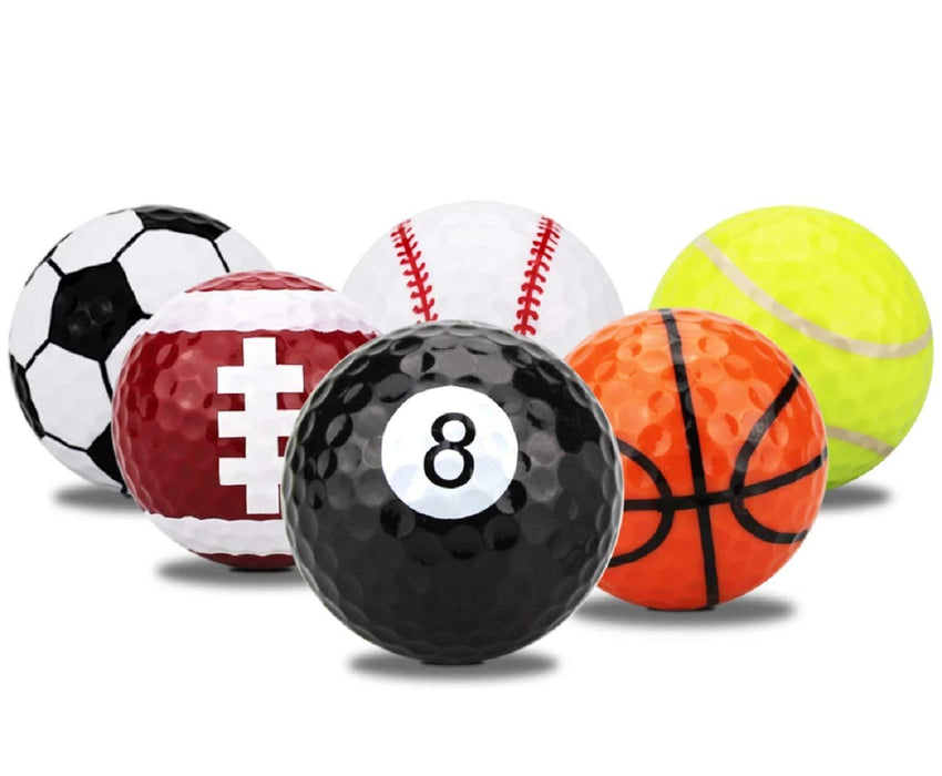 LL-Golf ® Zestaw 6 sportowych piłek golfowych do piłki nożnej, koszykówki, baseballu, bilarda, piłki nożnej i tenisa/Golf balls