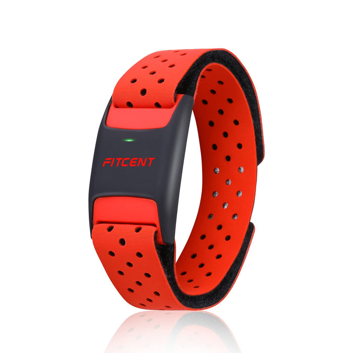 FITCENT Opaska na ramię z czujnikiem tętna, Optyczny czujnik tętna Bluetooth ANT + Wrist, Akumulator Fitness Tracker dla Peloton Strava Zwift Polar Beat DDP Yoga Wahoo Fitness