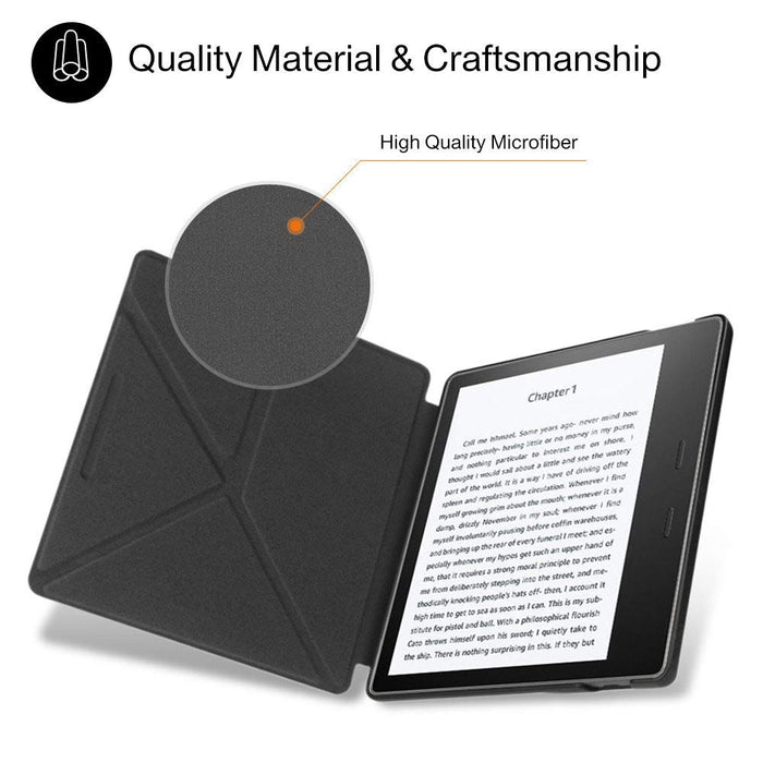 Etui origami do origami etui do Kindle Oasis 2019, skóra PU stojak pokrowiec do Kindle Oasis 3 magnetyczna składana powłoka ochronna prosty materiał PU wodoodporny prezent świąteczny praktyczny ze skóry PU