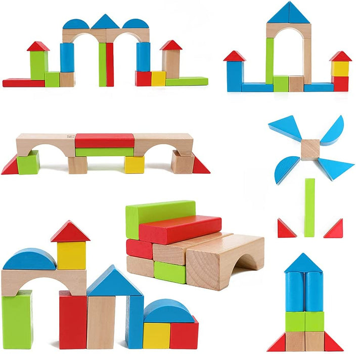 Hape E0409 zestaw drewnianych klocków budowlanych - klon