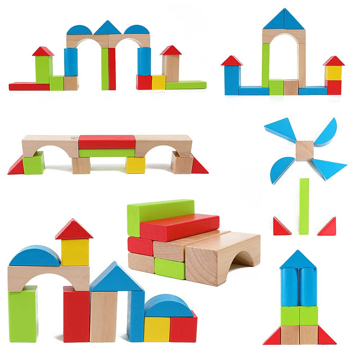 Hape E0409 zestaw drewnianych klocków budowlanych - klon
