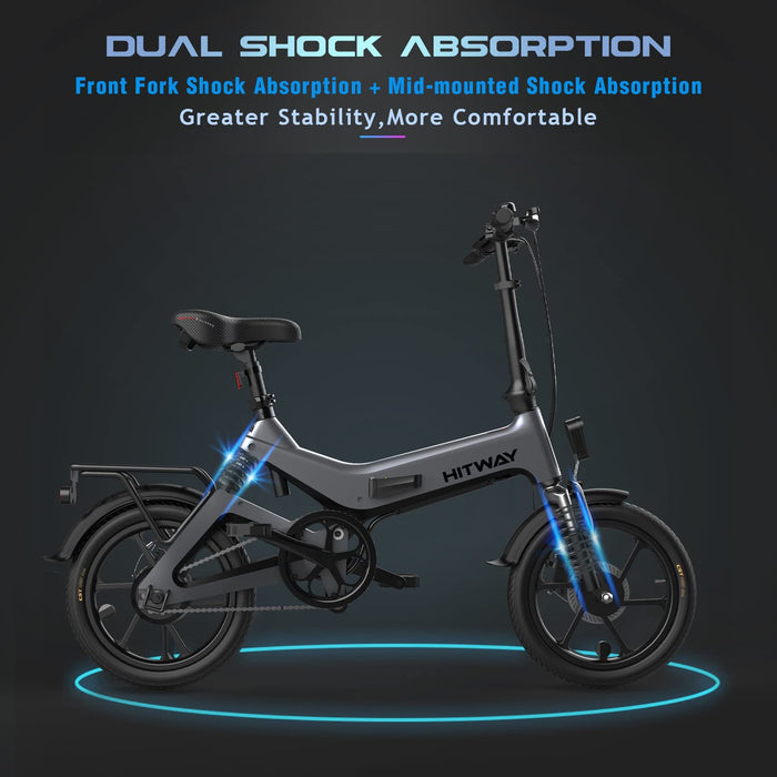 HITWAY S-Pedelec elektryczny rower składany, 250 W, z akumulatorem 7,5 Ah, 16 cali