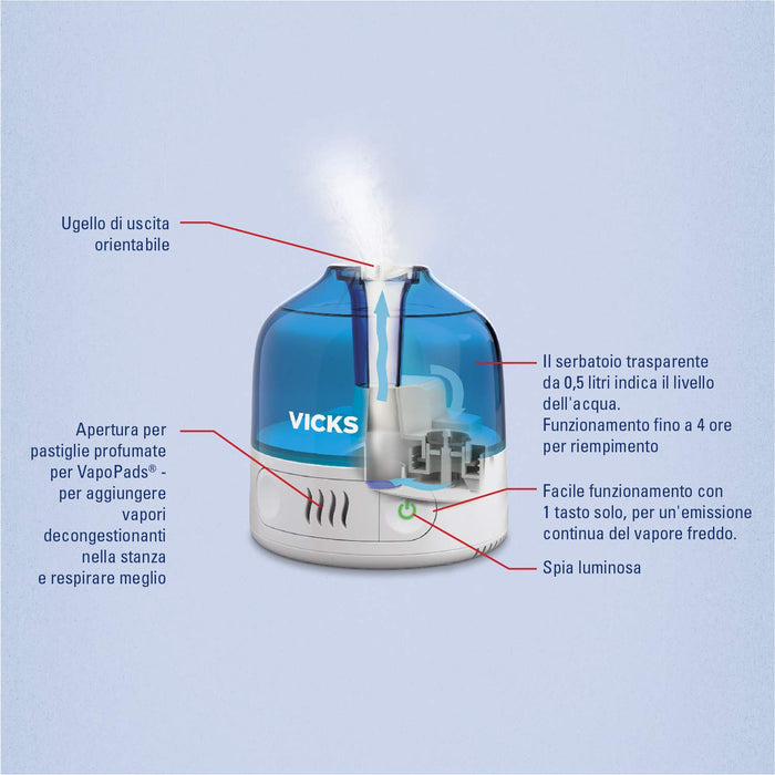 Vicks VUL505E4 Humidificateur Personnel Cool Mist VICKS VUL505, 540 g