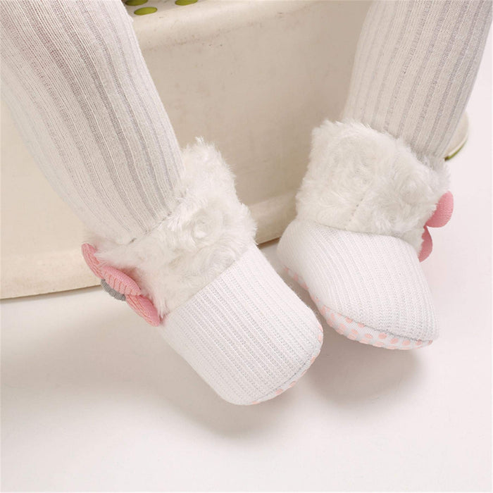 Przytulne polarowe buciki dziecięce z bawełnianą podszewką, antypoślizgowe i miękkie podeszwy buty dla noworodka 0-18 miesięcy skarpety buty unisex kapcie dziecięce zimowe ciepłe buty