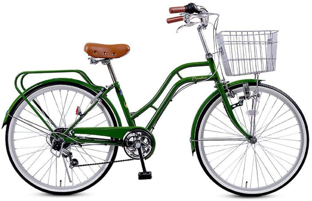 24-calowy 6-biegowy rower rekreacyjny dla dorosłych, rower miejski podmiejski Retro mężczyzna kobiet rower dla dorosłych z koszem samochodowym,A