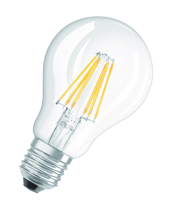 OSRAM Lampa LED | Trzonek: E27 | Ciepły biały | 2700 K | 7 W | przezroczysta | LED BASE CLASSIC A [Klasa efektywności energetycznej A++]