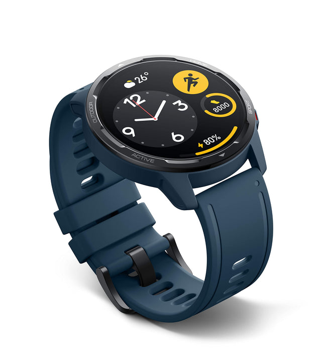 Xiaomi Watch S1 Active Ocean Blue + kabel USB-C 1 m, biały, AMOLED HD 1,43 cala, obsługuje do 19 profesjonalnych trybów treningowych, zintegrowany NFC, wodoodporność, Ocean Blue (Niebieski)