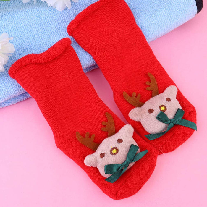 Holibanna Świąteczne skarpetki dla dzieci antypoślizgowe silikonowe skarpetki rozmyte zimowe bawełniane skarpetki grube ciepłe kapcie skarpetki skarpetki frotte dla dzieci chłopców dziewcząt niemowlęta malucha noworodka święta impreza