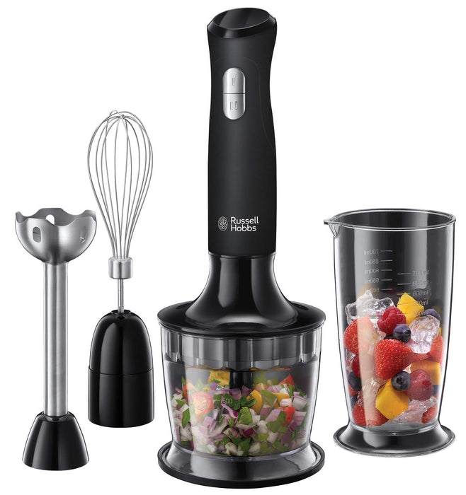 Russell Hobbs 24702 Desire ręczna blender 3 w 1 z elektrycznymi akcesoriami do whisky i wegetable chopper, matowy czarny