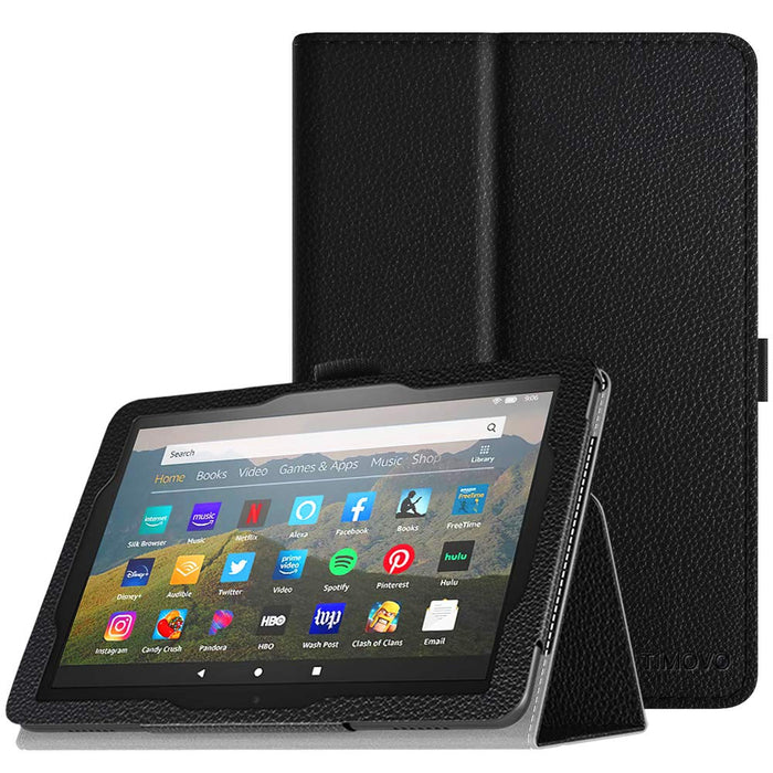 TiMOVO etui folio do zupełnie nowego Kindle Fire HD 8 tabletu (10. generacji, wydanie 2020) i Fire HD 8 Plus, smukłe składane etui ze skóry PU z funkcją automatycznego budzenia/snu - czarne