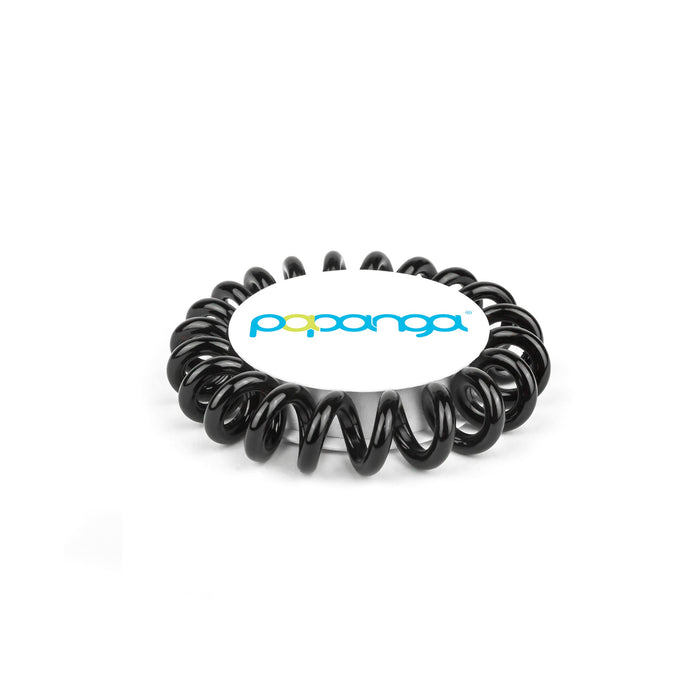 Papanga Spiral gumki do włosów, Classic Edition, rozmiar: Small, kolor: czarny (czarny)