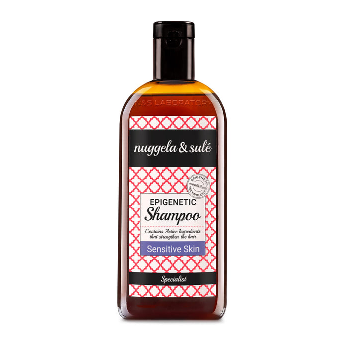 Nuggela & Sulé epigenetyczny szampon do skóry wrażliwej 250 ml / 8,45 fl.oz. szampon dla ekspertów uspokaja, poprawia i nawilża skórę głowy. Pobudza wzrost włosów