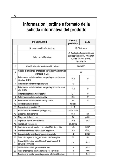 Lg Ergo 34WN780-BAEU 34", Monitor, Czarny