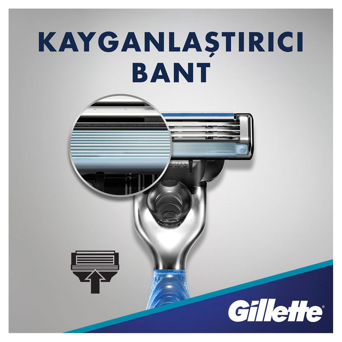 Gillette Mach3 Rączka maszynki do golenia dla mężczyzn + 3 ostrza wymienne, z ostrzami twardszymi niż stal