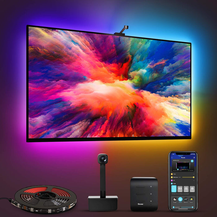 Govee DreamView T1 Podświetlenie telewizora WiFi LED z kamerą, pasek LED RGBIC, do telewizorów 55-65 cali i komputerów, sterowanie za pomocą aplikacji, kompatybilne z Alexa i Google Assistant, do telewizorów i komputerów